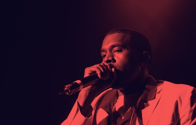 (6/13/04 Mansfield, MA) Kanye West performs at summerjam (A09G0010.JPG - Staff Photo by Jon Hill. Sa...