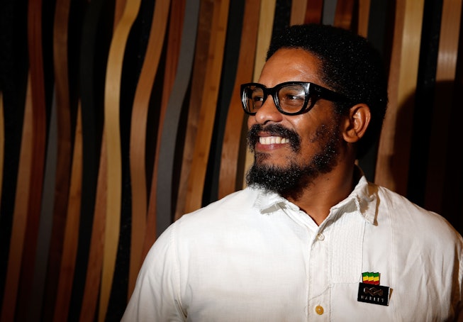 LAS VEGAS, NV - JANUARY 07:  Rohan Marley arrives at the House of Marley booth during CES 2016 at th...