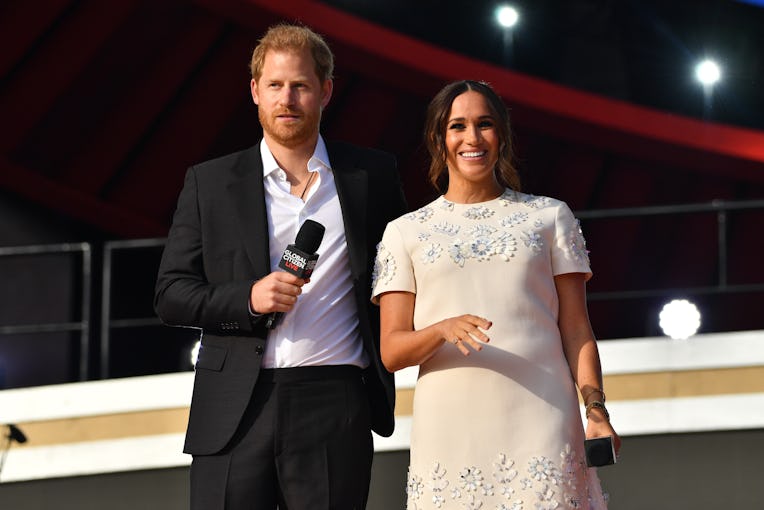 NEW YORK, NY - SEPTEMBER 25: Prince Harry and Meghan Markle at Global Citizen Live on September 25,...