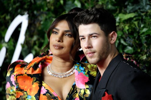 LONDON, ENGLAND - NOVEMBER 29: Priyanka Chopra and Nick Jonas attend The Fashion Awards 2021 at Roya...