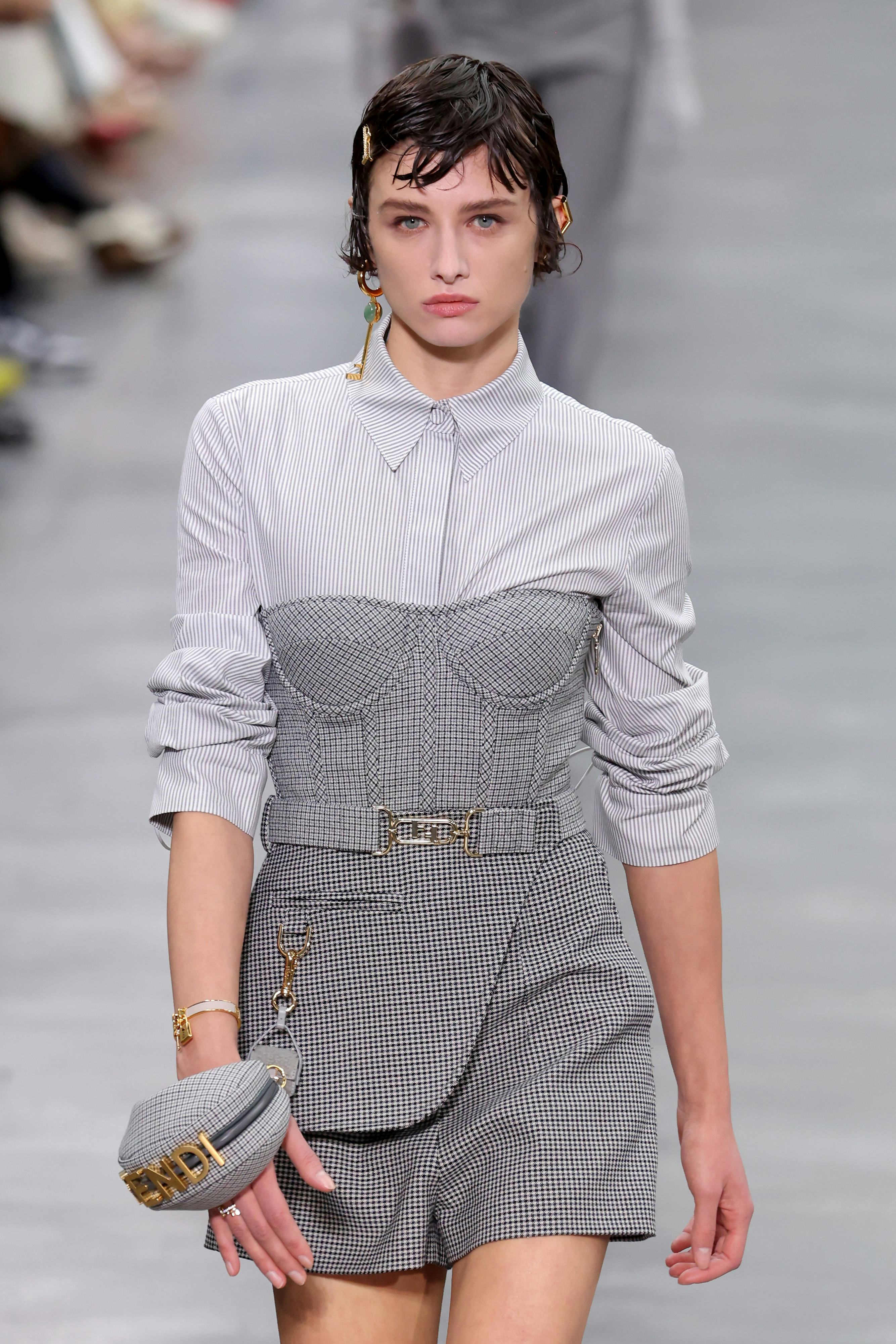 Corset top at Fendi Fall 2022.