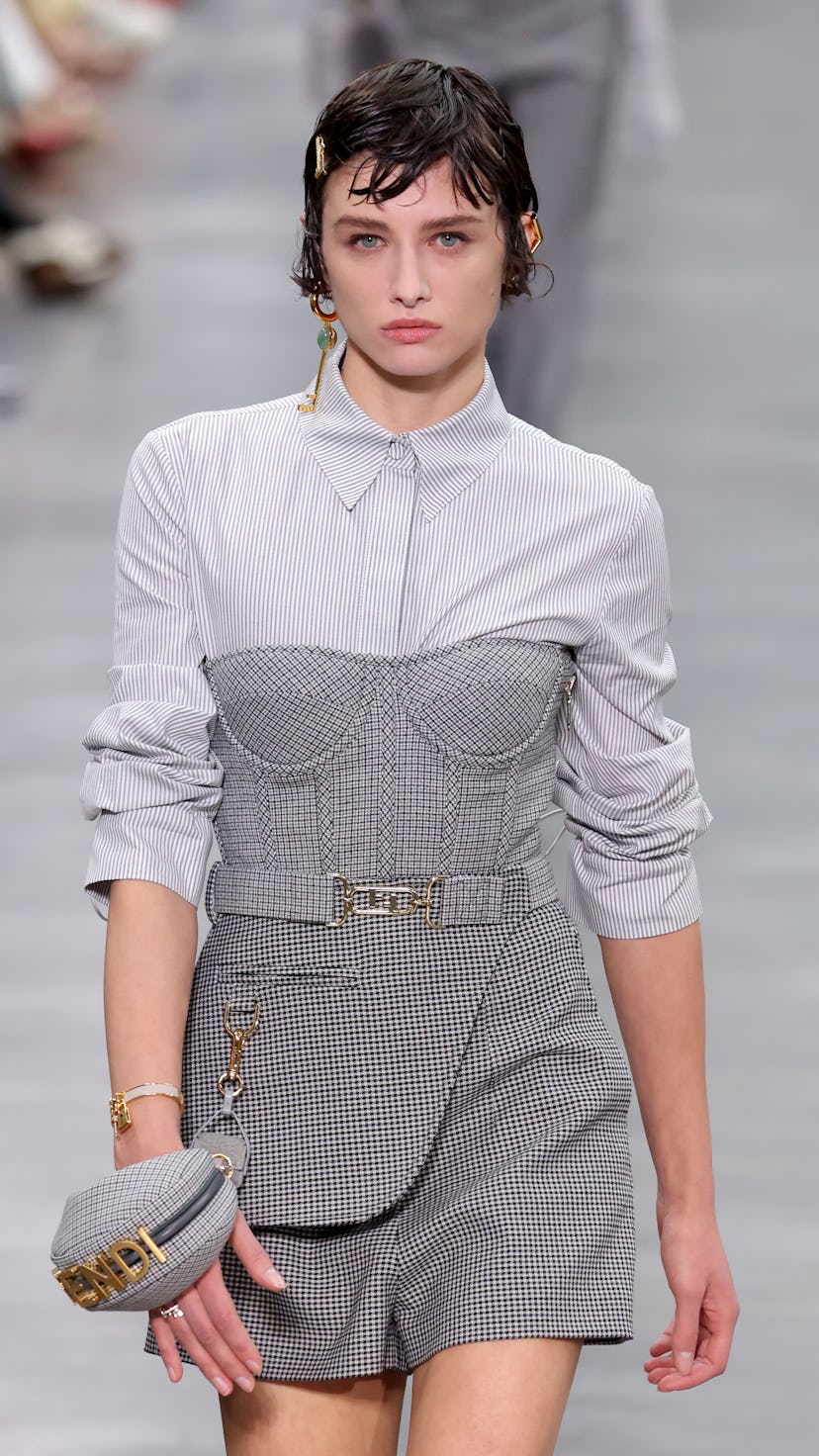Corset top at Fendi Fall 2022.