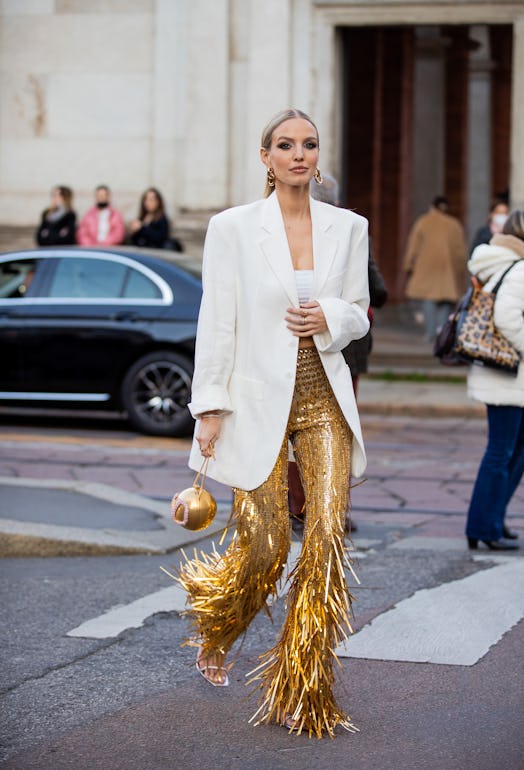 Leonie Hanne Milan Fashion Week Fall/Winter 2022 street style