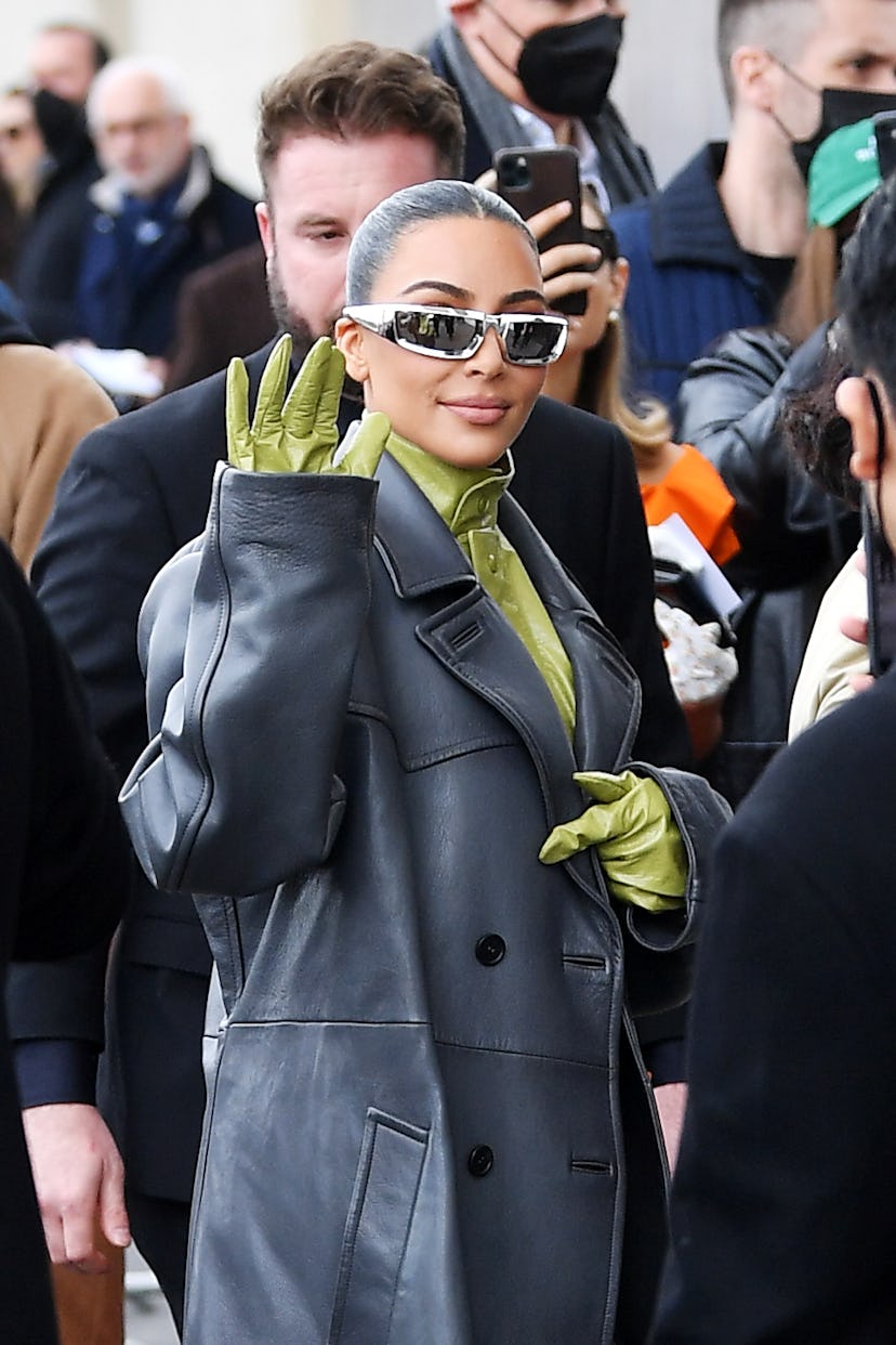 Kim Kardashian is seen arriving at the Prada fashion show