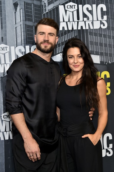 NASHVILLE, TN - JUNE 07:  Sam Hunt and Hannah Lee Fowler attend the 2017 CMT Music Awards at the Mus...