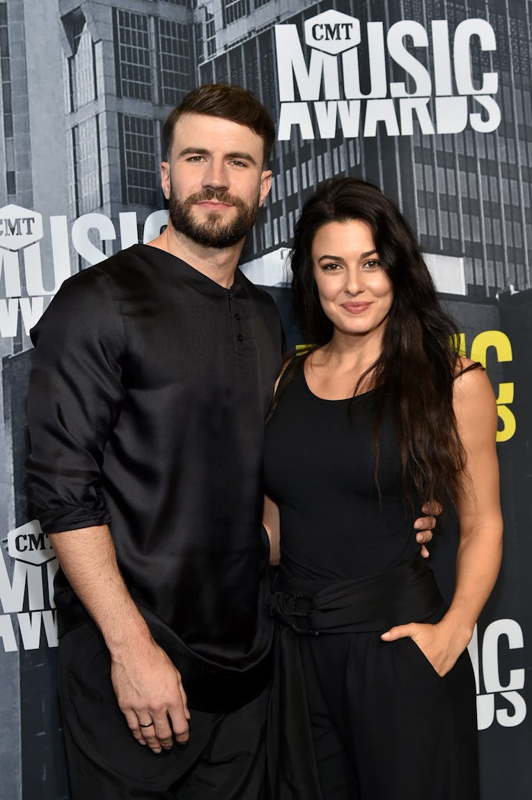 NASHVILLE, TN - JUNE 07: Sam Hunt and Hannah Lee Fowler attend the 2017 CMT Music Awards at the Mus...