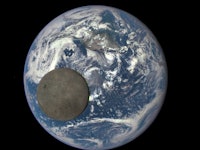 2016 image shows the far side of the moon, illuminated by the sun, as it crosses between the DSCOVR ...