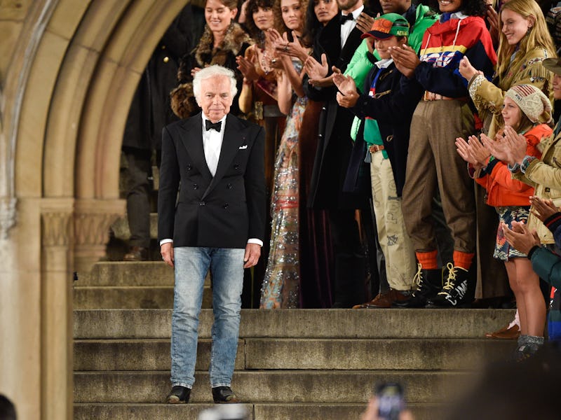 NEW YORK, NY - SEPTEMBER 07: Fashion designer Ralph Lauren walks the runway at Ralph Lauren fashion...