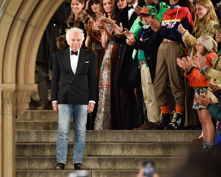 NEW YORK, NY - SEPTEMBER 07:  Fashion designer Ralph Lauren walks the runway at Ralph Lauren fashion...