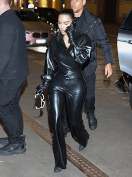 Kim Kardashian is seen during the Milan Fashion Week Fall/Winter 2022/2023 