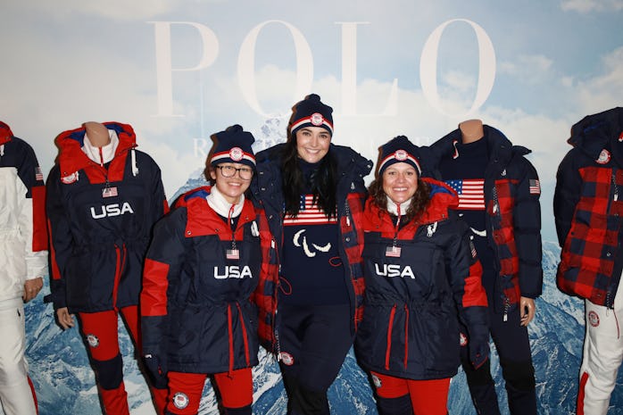 LOS ANGELES, CALIFORNIA - FEBRUARY 23: U.S. Olympians Katlyn Maddry, Brenna Huckaby and Brittani Cou...