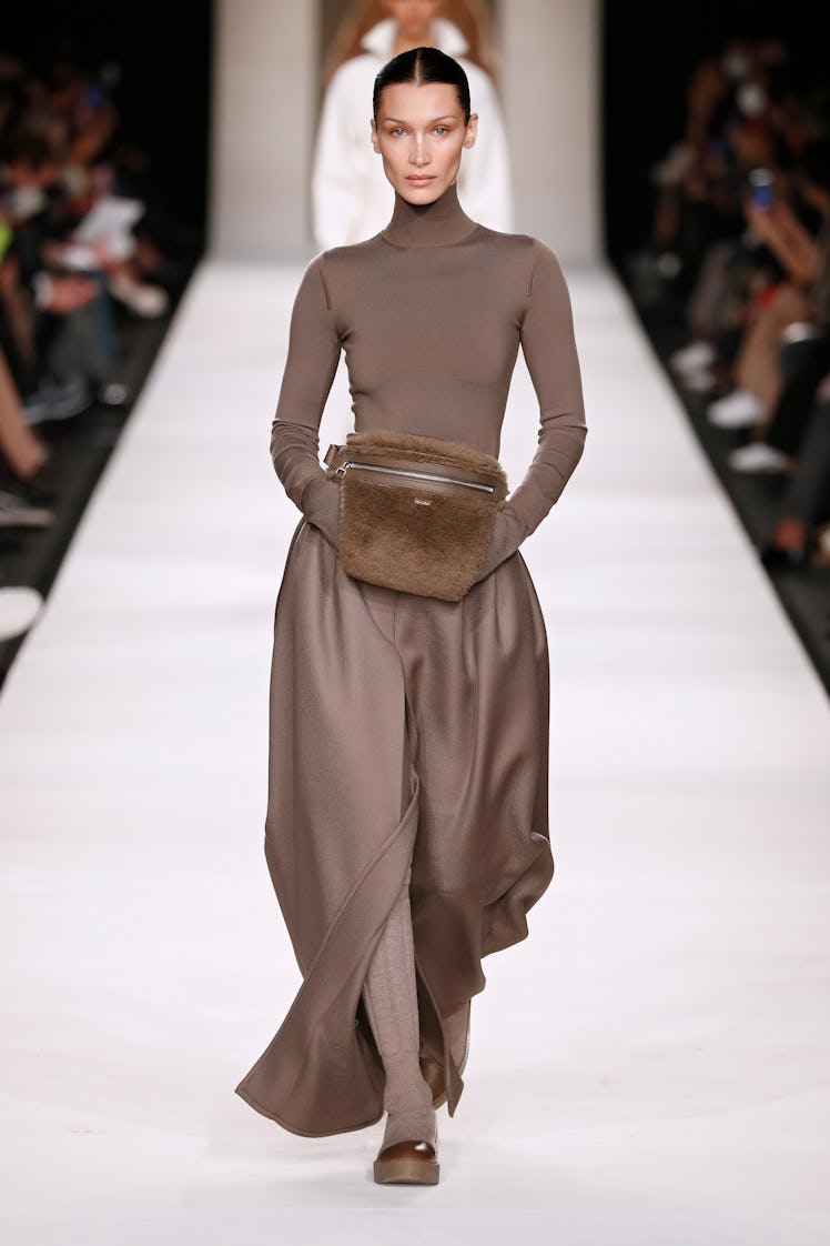 A model walks the runway at the Max Mara fashion show during the Milan Fashion Week Fall/Winter 2022...