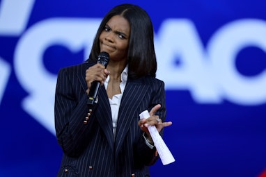 ORLANDO, FLORIDA - FEBRUARY 25: Candace Owens speaks during the Conservative Political Action Confer...