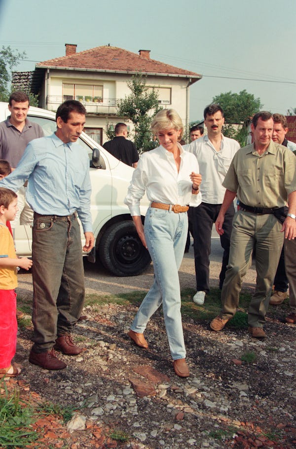 Diana, Princess of Wales makes a three day visit to Bosnia - Herzegovina as part of her campaign to ...