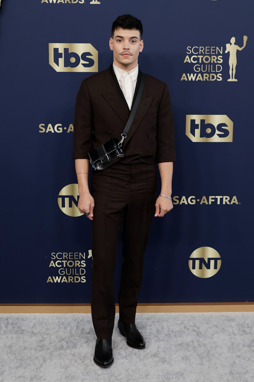 SANTA MONICA, CALIFORNIA - FEBRUARY 27: Aaron Dominguez attends the 28th Annual Screen Actors Guild ...