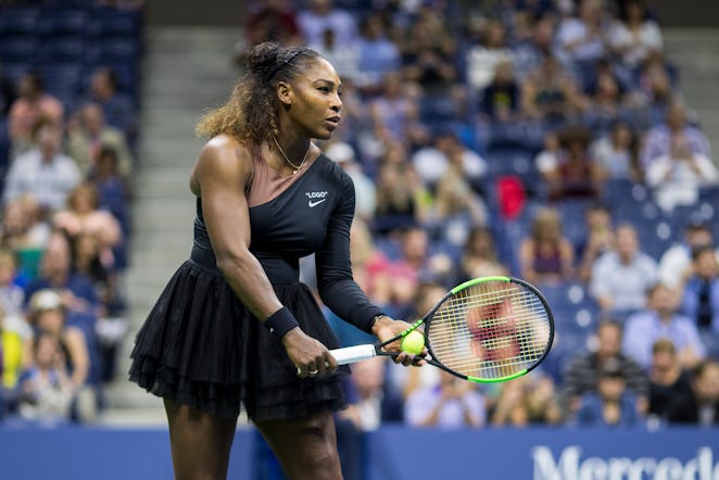 2018 US Open Tennis Tournament- Day Five.   Serena Williams of the United States in action against V...