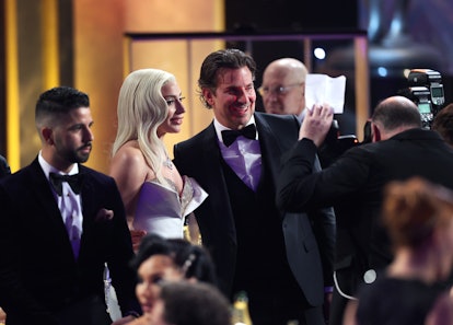 SANTA MONICA, CA - February 27, 2022   Lady Gaga and Bradley Cooper  during the show at the 28th Scr...