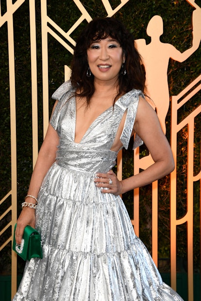 Sandra Oh arrives for the 28th Annual Screen Actors Guild (SAG) Awards