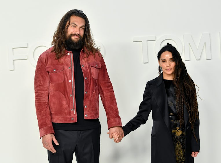 HOLLYWOOD, CALIFORNIA - FEBRUARY 07: (L-R) Jason Momoa and Lisa Bonet attend the Tom Ford AW20 Show ...
