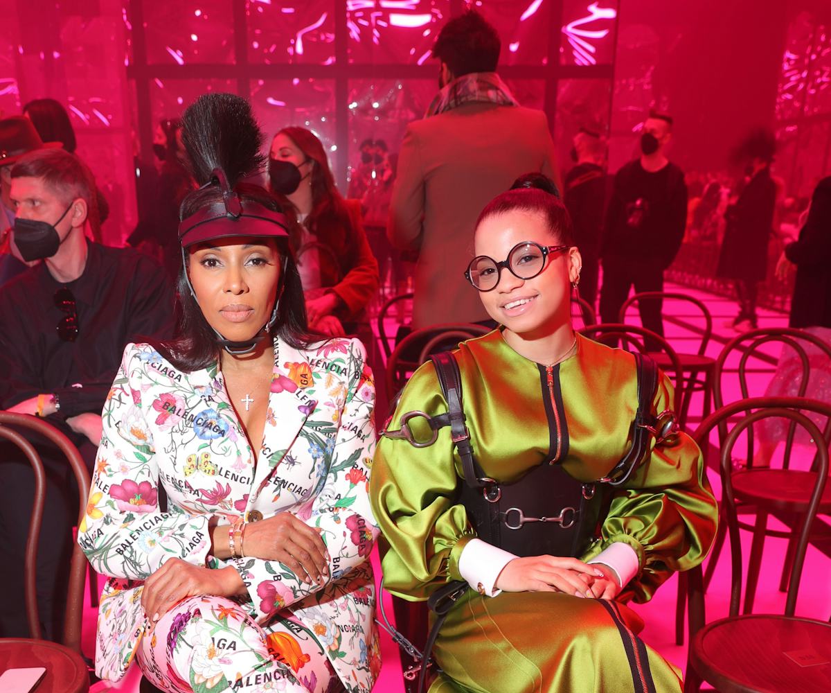MILAN, ITALY - FEBRUARY 25: June Ambrose and Summer Chamblin are seen at the Gucci show during Milan...