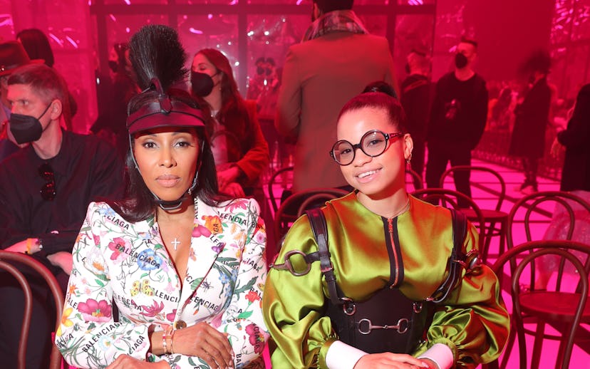 MILAN, ITALY - FEBRUARY 25: June Ambrose and Summer Chamblin are seen at the Gucci show during Milan...