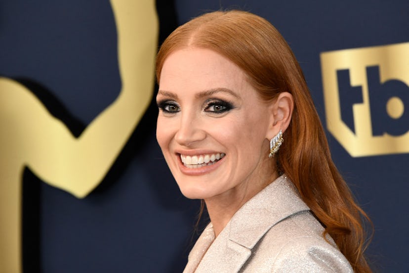 US actress Jessica Chastain arrives for the 28th Annual Screen Actors Guild (SAG) Awards