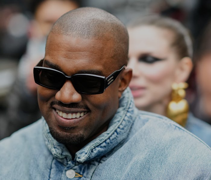 PARIS, FRANCE - JANUARY 23: Ye is seen, outside Kenzo, during Paris Fashion Week - Menswear F/W 2022...