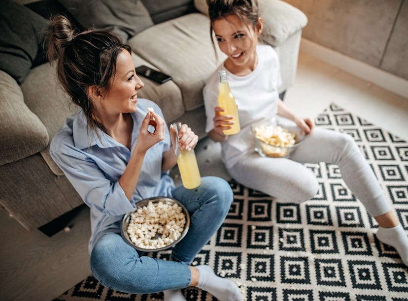 Friends are enjoying Super Bowl drink recipes from TikTok, while watching the football game. 