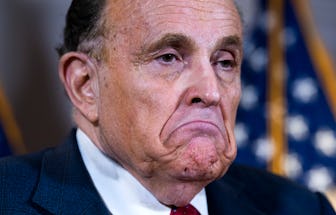 UNITED STATES - NOVEMBER 19 (FILE): Rudolph Giuliani, attorney for President Donald Trump, conducts ...