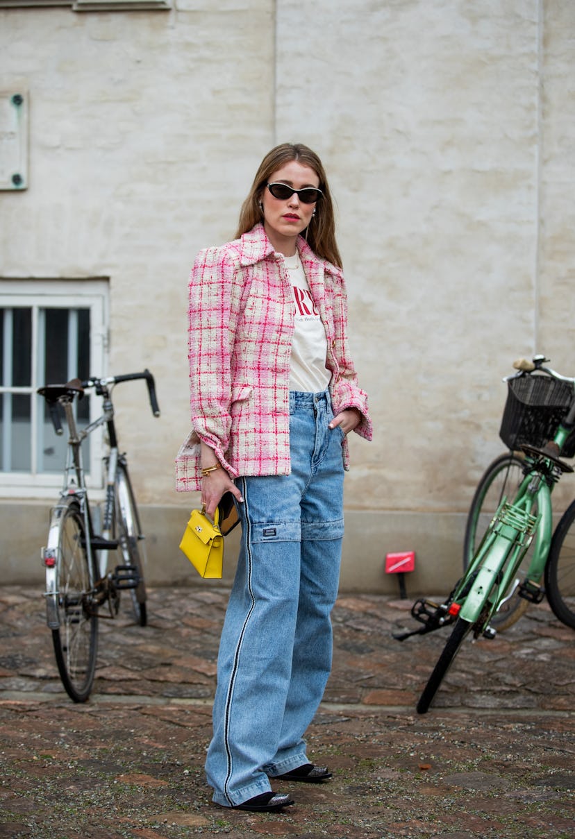 COPENHAGEN, DENMARK - FEBRUARY 02: Annabel Rosendahl wearing Chanel jacket, denim jeans seen outside...