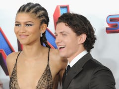 LOS ANGELES, CA - DECEMBER 13:  Zendaya and Tom Holland attend Sony Pictures' "Spider-Man: No Way Ho...