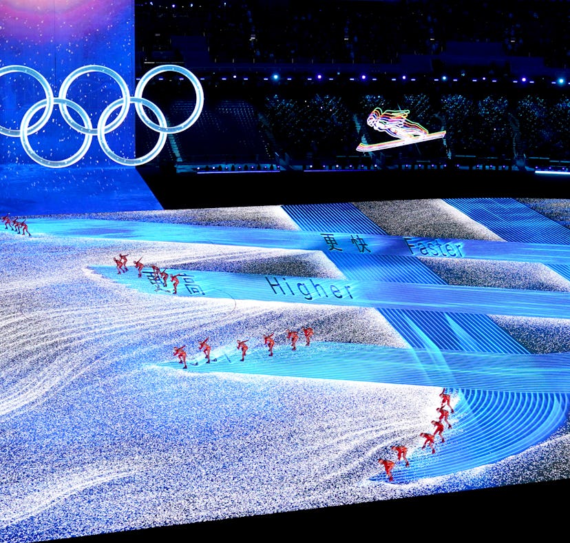 The tweets about China playing "Imagine" during the 2022 Olympic opening ceremony call out the hypoc...