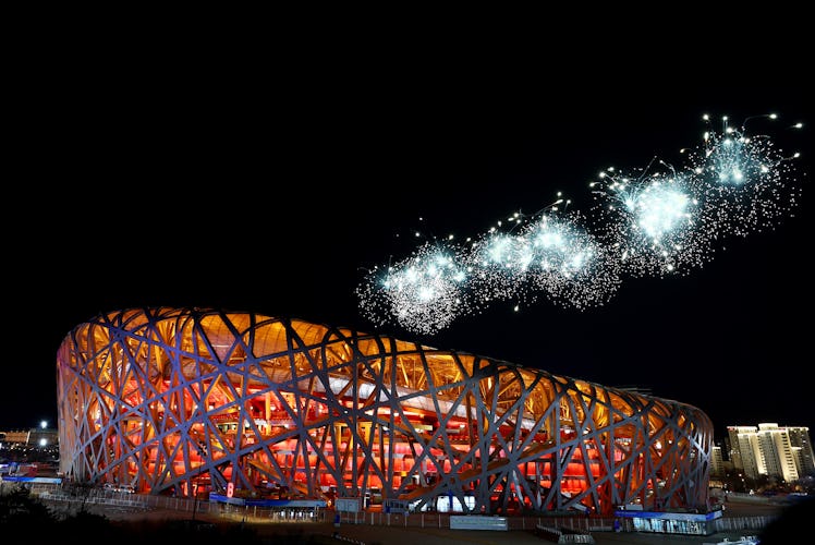 The 2022 Winter Olympics opening ceremony kicked off with fireworks spelling out the word, "SPRING."