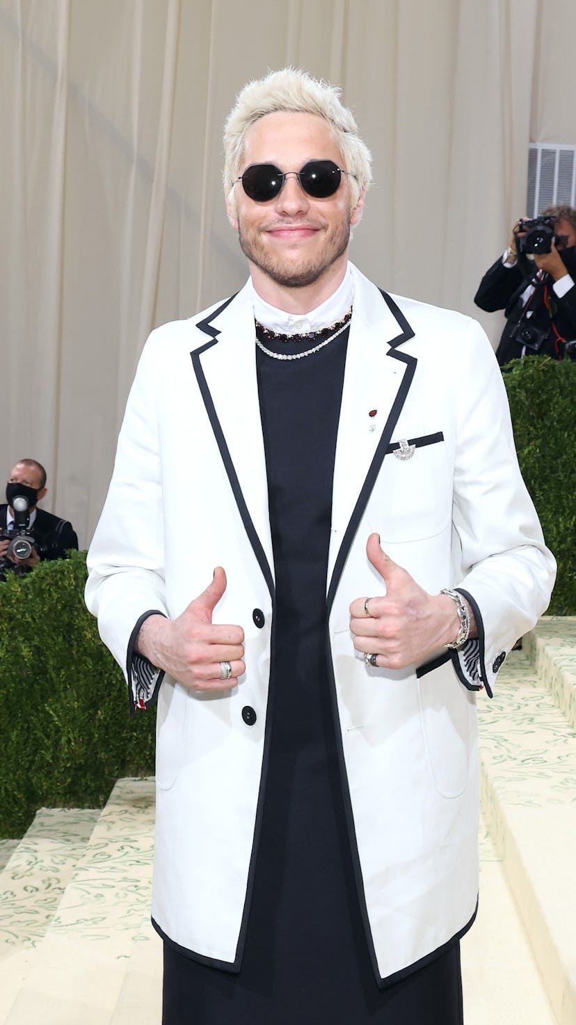 NEW YORK, NEW YORK - SEPTEMBER 13: Pete Davidson attends the 2021 Met Gala benefit "In America: A Le...