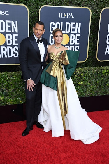 Alex Rodriguez and Jennifer Lopez attends the 77th Annual Golden Globe Awards