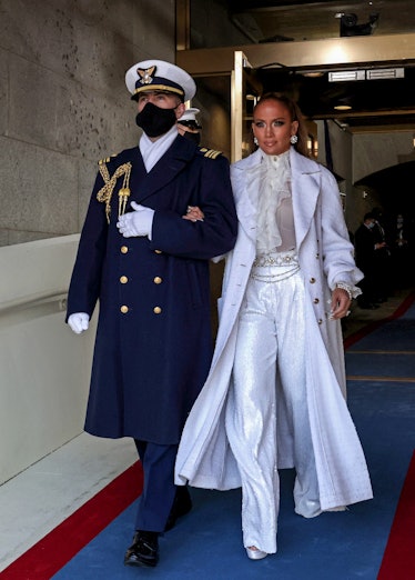 Jennifer Lopez arrives to perform during the 59th Presidential Inauguration 