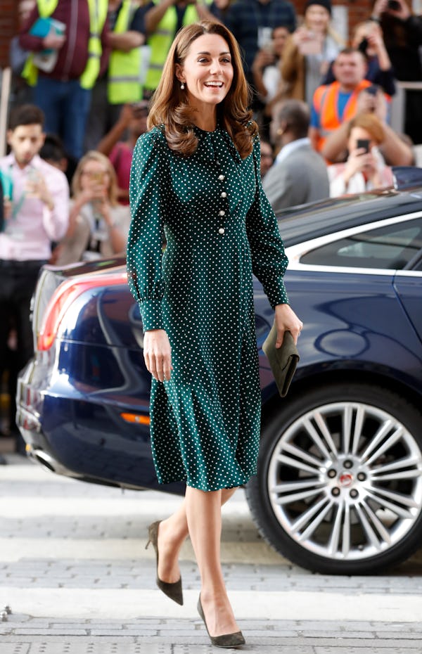 LONDON, ENGLAND - DECEMBER 11: Catherine, Duchess of Cambridge arrives for a visit to Evelina London...