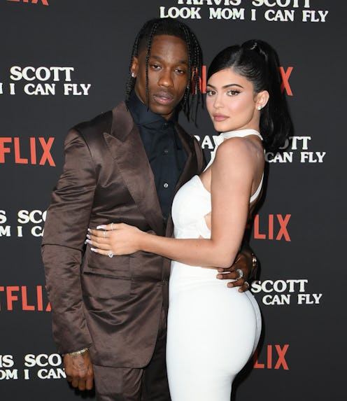 SANTA MONICA, CALIFORNIA - AUGUST 27:  Travis Scott and Kylie Jenner attend the Premiere Of Netflix'...