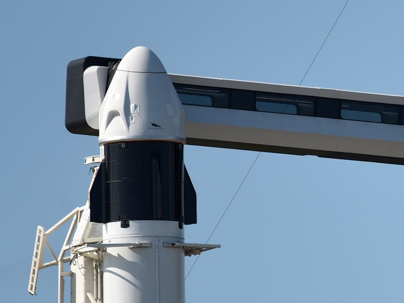FLORIDA, UNITED STATES - SEPTEMBER 15: A Falcon 9 rocket and a Crew Dragon capsule stand ready to la...