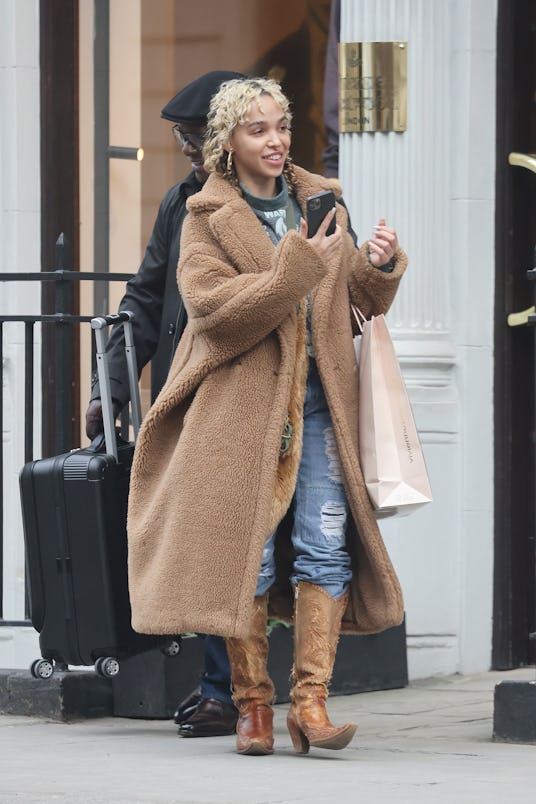 LONDON, ENGLAND - FEBRUARY 02: FKA Twigs seen shopping at Vivienne Westwood in Mayfair on February 0...