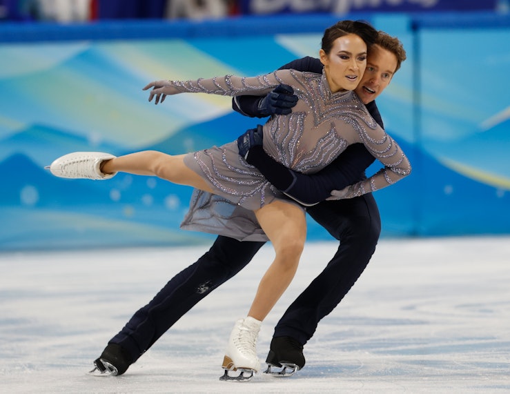 BEIJING, CHINA - FEBRUARY 07: Madison Chock and Evan Bates of United States perform during the Ice D...