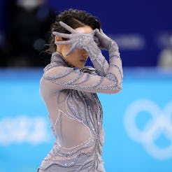 BEIJING, CHINA - FEBRUARY 07: Madison Chock and Evan Bates of Team United States skate during the Ic…