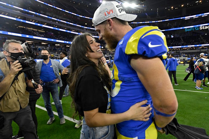 Inglewood, CA - January 30: Wide receiver Cooper Kupp, right, of the Los Angeles Rams celebrates wi...
