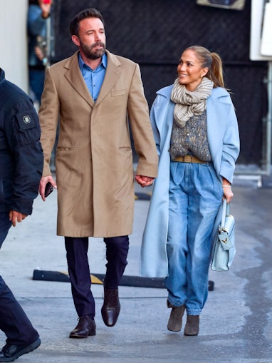 LOS ANGELES, CA - DECEMBER 15: Ben Affleck and Jennifer Lopez are seen arriving at 'Jimmy Kimmel Liv...