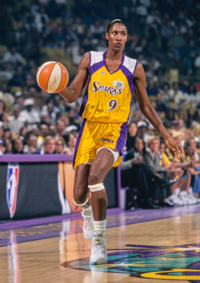 Lisa Leslie #12, Center for the Los Angeles Sparks during the WNBA Western Conference basketball gam...