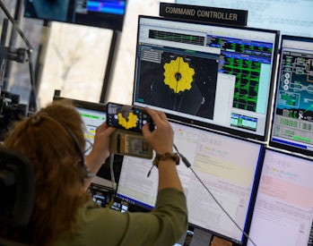 BALTIMORE, MD - JANUARY 08: Engineering teams at NASAs James Webb Space Telescope Mission Operations...