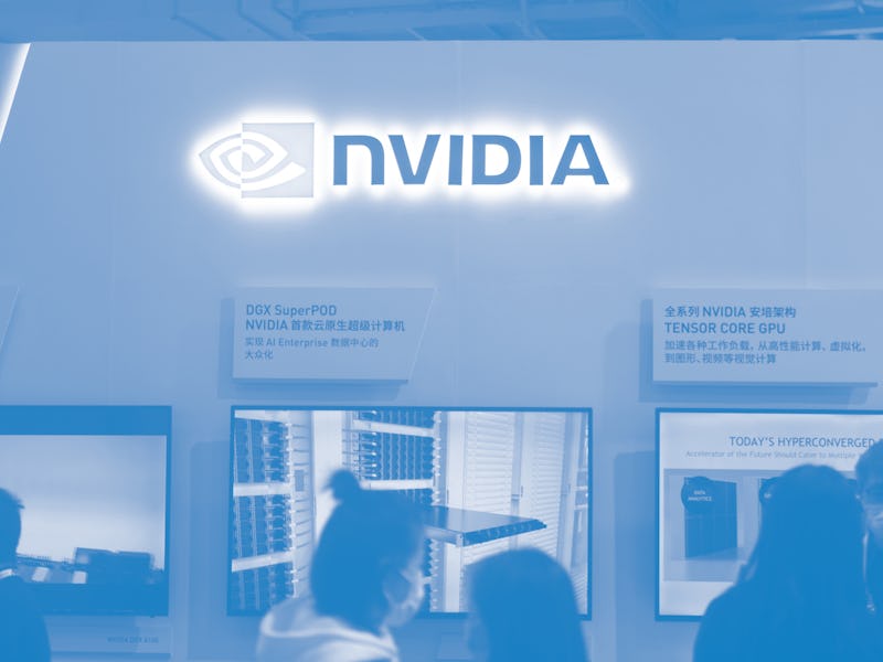 HANGZHOU, CHINA - OCTOBER 20, 2021 - Photo taken on Oct. 20, 2021 shows the booth of Nvidia at the 2...
