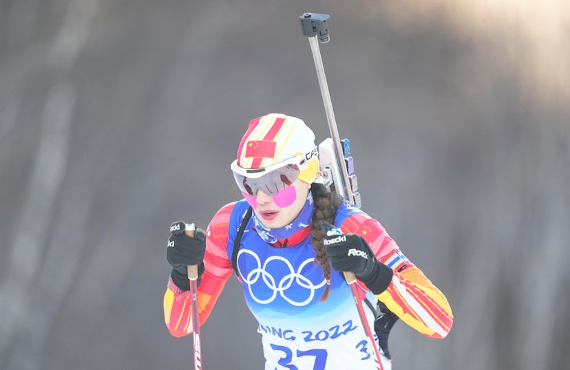 Jialin Tang from China is one Olympian who wears tape on her face to protect herself from the cold.