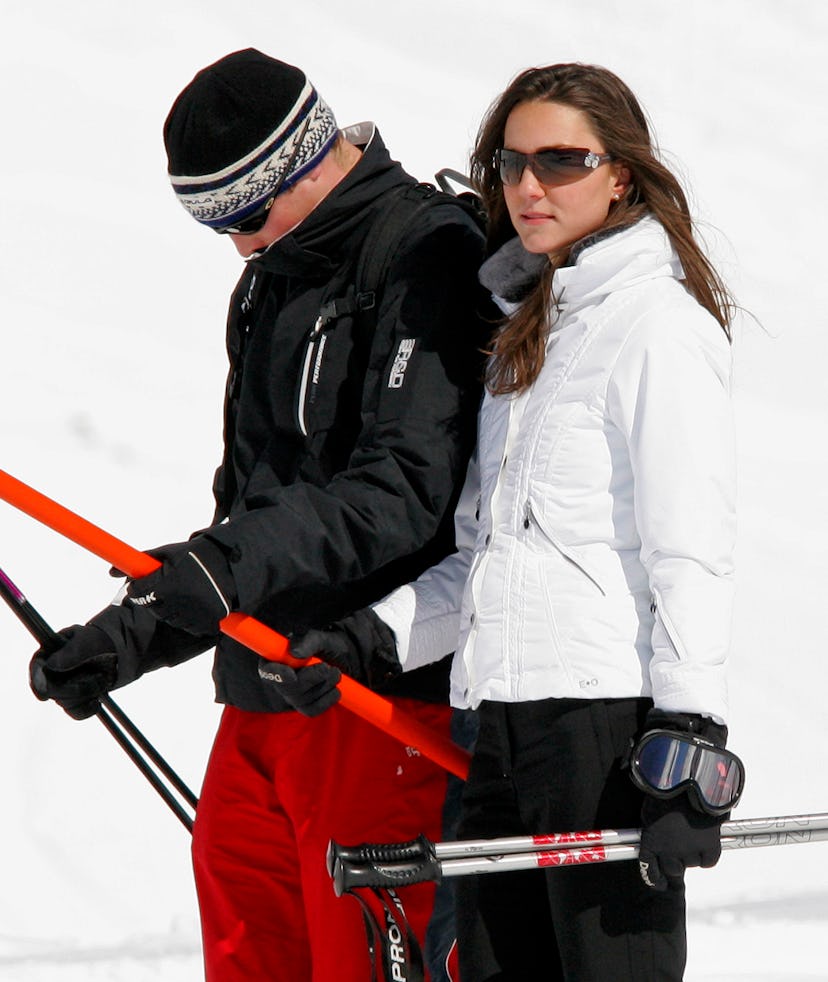 Prince William and Kate Middleton skiing together in 2008.