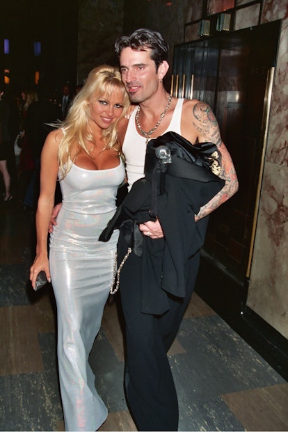 Pamela Anderson and Tommy Lee during 1995 GRAMMY Awards - A&M Party in Los Angeles, California, Unit...